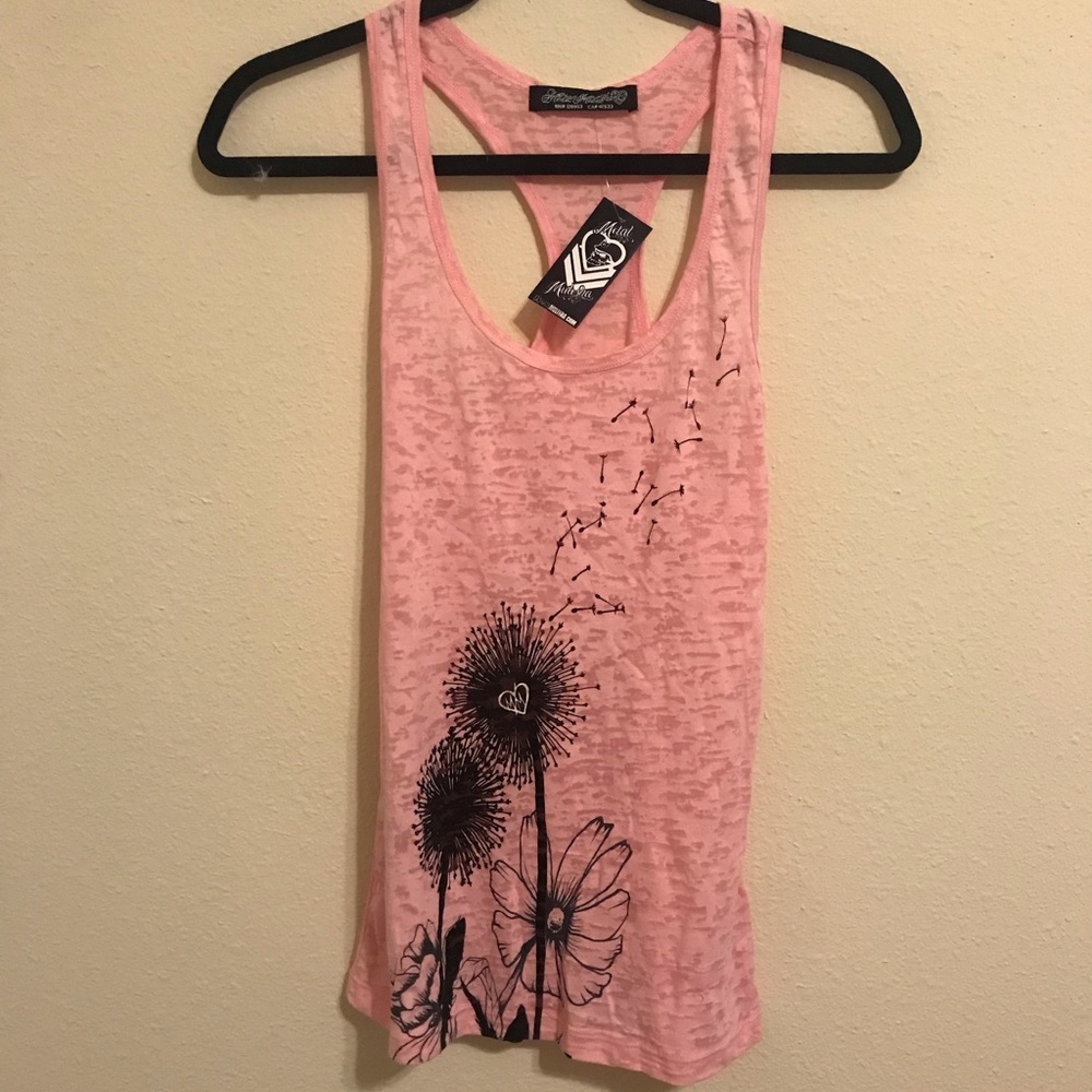 Pink razor back tank top